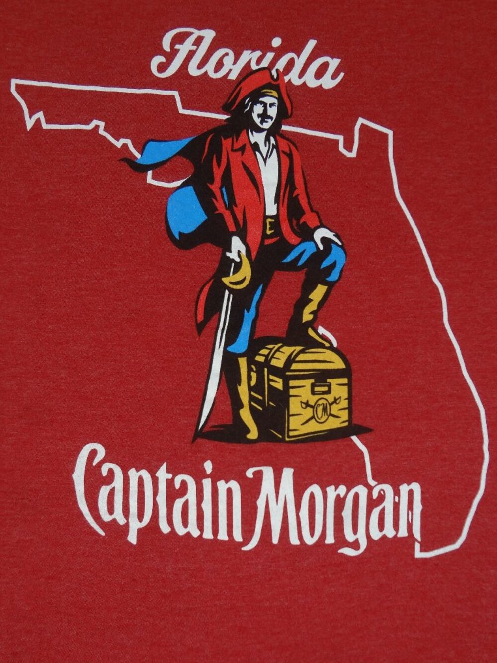 CAPTAIN MORGAN RUM FLORIDA PIRATE - RED MEDIUM T-SHIRT L973
